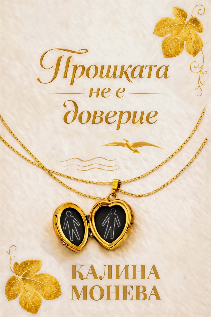 Корица на „Прошката не е доверие“ — дебютен роман на Калина Монева